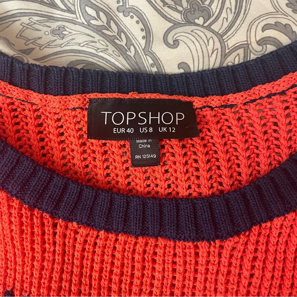 Topshop Multicolored Striped Knit Sweater pullover NWOT size 8 medium - Picture 8 of 11